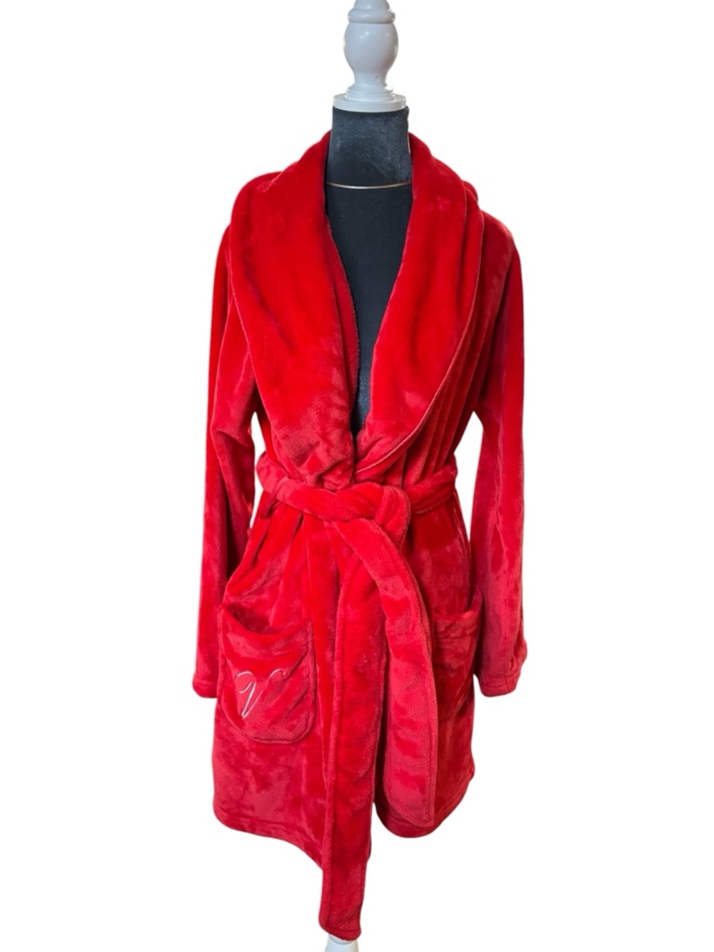 Victoria's Secret Plush Red Shawl-Collar Robe